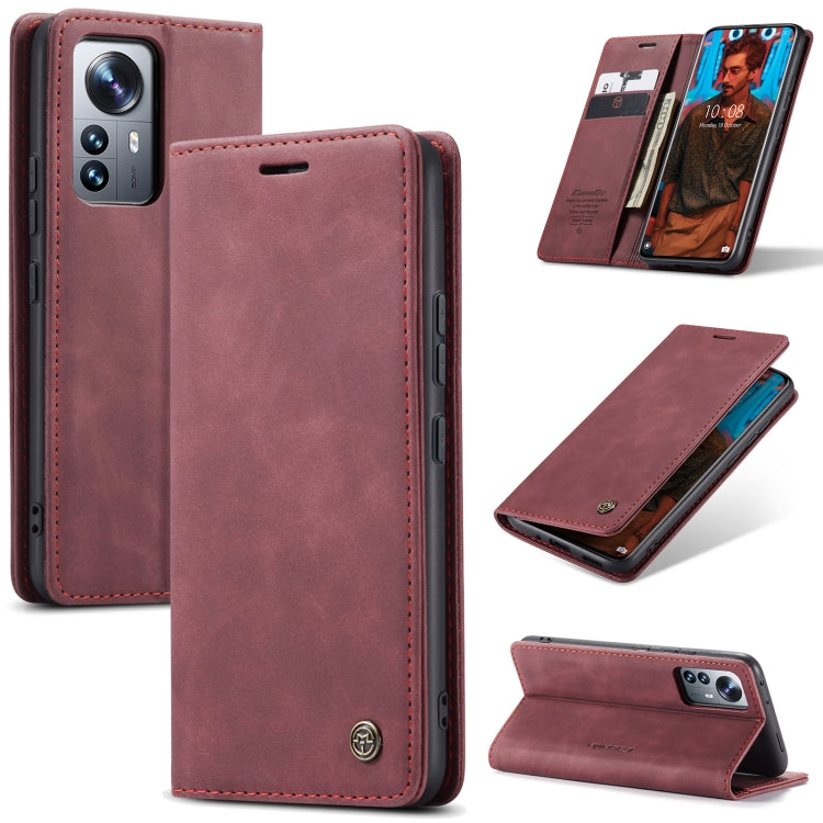 For Xiaomi 12 Pro CaseMe 013 Multifunctional Horizontal Flip Leather Phone Case(Wine Red) - Xiaomi Cases by CaseMe | Online Shopping South Africa | PMC Jewellery | Buy Now Pay Later Mobicred