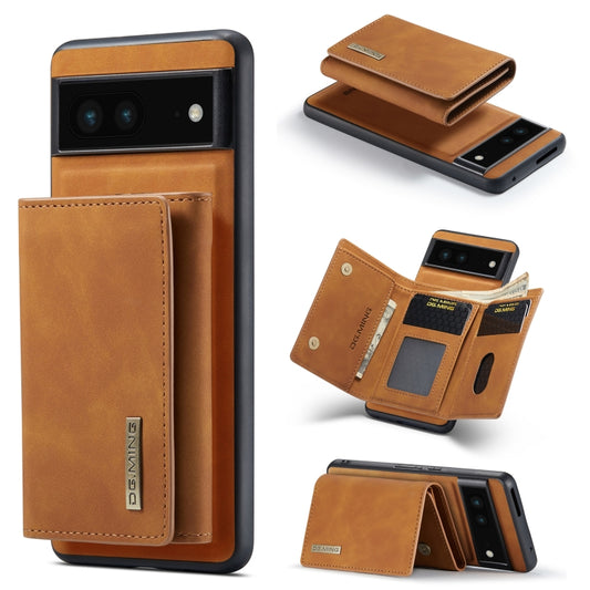 For Google Pixel 7 5G DG.MING M1 Series 3-Fold Multi Card Wallet + Magnetic Phone Case(Brown) - Google Cases by DG.MING | Online Shopping South Africa | PMC Jewellery | Buy Now Pay Later Mobicred