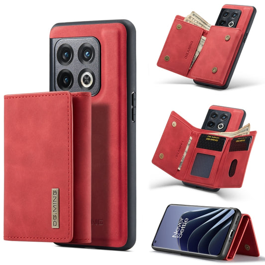 For OnePlus 10 Pro DG.MING M1 Series 3-Fold Multi Card Wallet + Magnetic Phone Case(Red) - OnePlus Cases by DG.MING | Online Shopping South Africa | PMC Jewellery | Buy Now Pay Later Mobicred