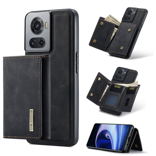 For OnePlus Ace/10R DG.MING M1 Series 3-Fold Multi Card Wallet + Magnetic Phone Case(Black) - OnePlus Cases by DG.MING | Online Shopping South Africa | PMC Jewellery | Buy Now Pay Later Mobicred