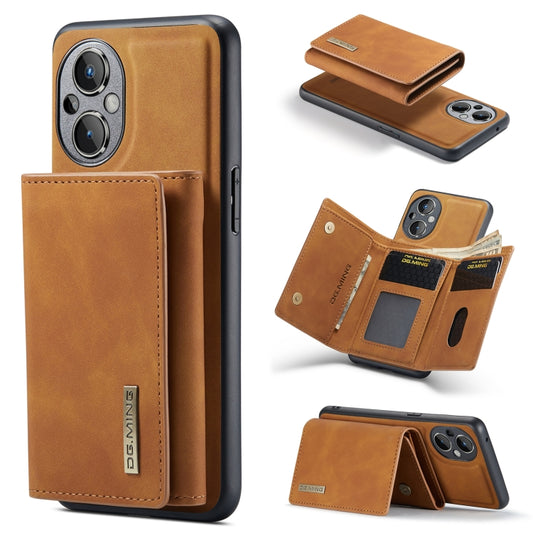 For OnePlus Nord N20 5G DG.MING M1 Series 3-Fold Multi Card Wallet + Magnetic Phone Case(Brown) - OnePlus Cases by DG.MING | Online Shopping South Africa | PMC Jewellery | Buy Now Pay Later Mobicred