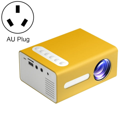 T300 25ANSI LED Portable Home Multimedia Game Projector, Plug Type:AU Plug(Yellow) - LED Projector by PMC Jewellery | Online Shopping South Africa | PMC Jewellery | Buy Now Pay Later Mobicred