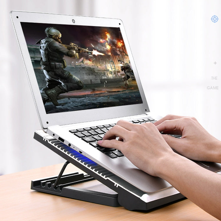 T10 Aluminum Alloy Multi Gear Adjustable Laptop Radiator(Black) - Fan Cooling by PMC Jewellery | Online Shopping South Africa | PMC Jewellery | Buy Now Pay Later Mobicred