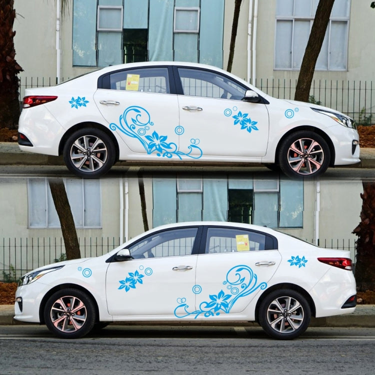 2 PCS/Set D-75 Flower Vine Pattern Car Modified Decorative Sticker(Blue) - Decorative Sticker by PMC TechLife | Online Shopping South Africa | PMC TechLife | Buy Now Pay Later Mobicred