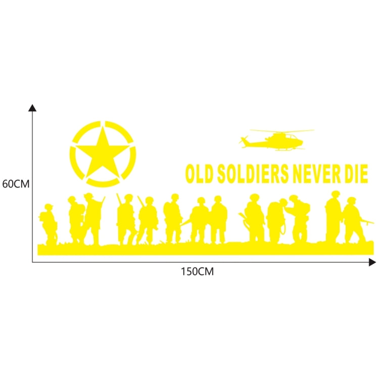 2 PCS/Set D-84 Old Soldiers Pattern Car Modified Decorative Sticker(Yellow) - Decorative Sticker by PMC TechLife | Online Shopping South Africa | PMC TechLife | Buy Now Pay Later Mobicred