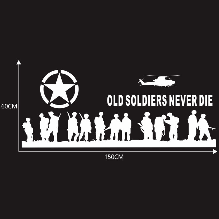 2 PCS/Set D-84 Old Soldiers Pattern Car Modified Decorative Sticker(White) - Decorative Sticker by PMC TechLife | Online Shopping South Africa | PMC TechLife | Buy Now Pay Later Mobicred