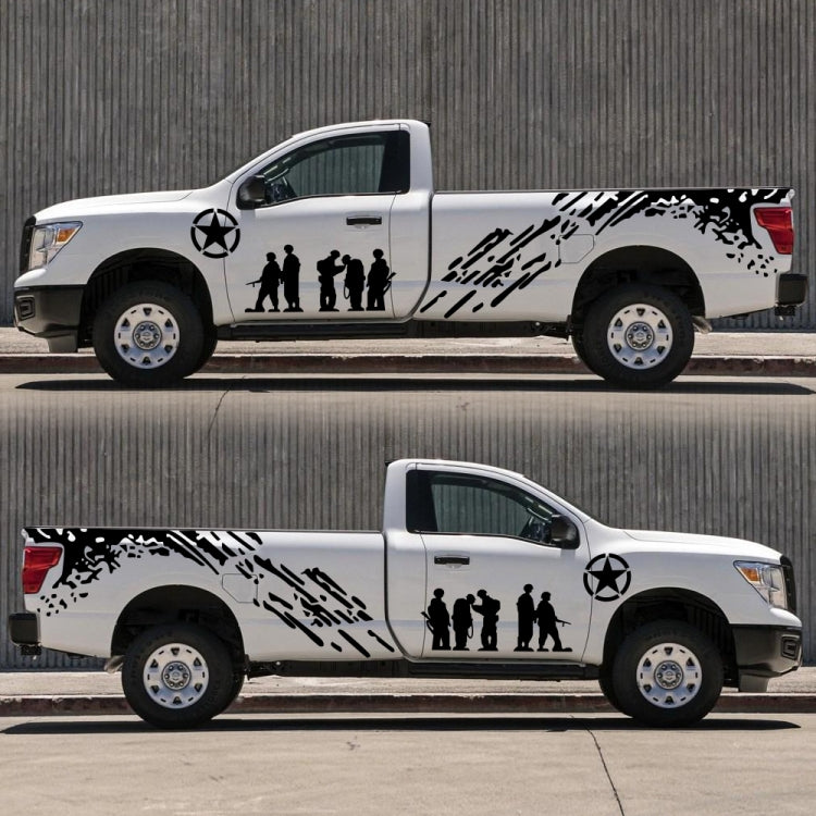 2 PCS/Set D-123 Soldiers Pattern Car Modified Decorative Sticker(Black) - Decorative Sticker by PMC TechLife | Online Shopping South Africa | PMC TechLife | Buy Now Pay Later Mobicred
