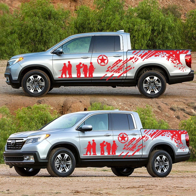 2 PCS/Set D-123 Soldiers Pattern Car Modified Decorative Sticker(Red) - Decorative Sticker by PMC TechLife | Online Shopping South Africa | PMC TechLife | Buy Now Pay Later Mobicred