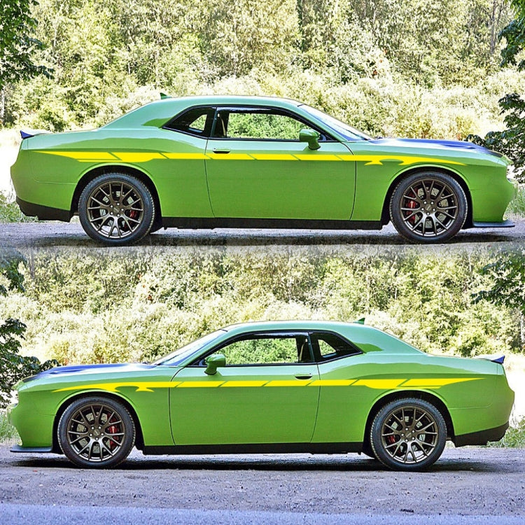 2 PCS/Set D-178 Waistline Pattern Car Modified Decorative Sticker(Yellow) - free shipping - PMC Jewellery - Order now!