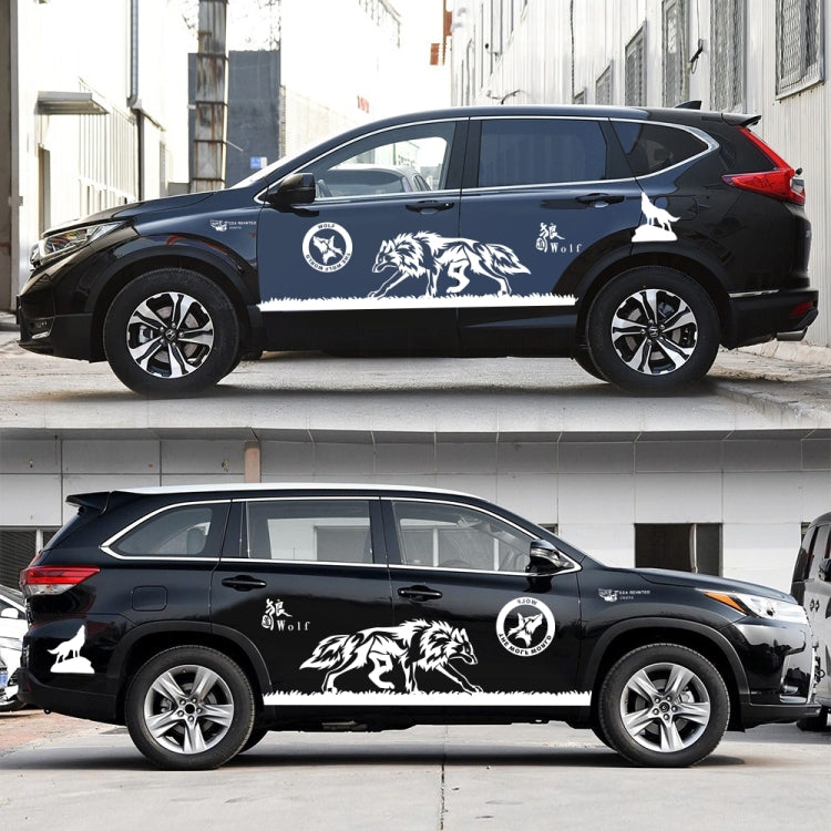 2 PCS/Set D-180 Wolf Totem Pattern Car Modified Decorative Sticker(White) - Decorative Sticker by PMC TechLife | Online Shopping South Africa | PMC TechLife | Buy Now Pay Later Mobicred