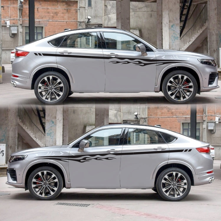 2 PCS/Set D-280 Flame Streak Pattern Car Modified Decorative Sticker(Black) - Decorative Sticker by PMC TechLife | Online Shopping South Africa | PMC TechLife | Buy Now Pay Later Mobicred