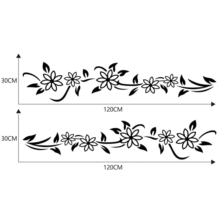 2 PCS/Set D-378 Flower Totem Pattern Car Modified Decorative Sticker(Black) - Decorative Sticker by PMC Jewellery | Online Shopping South Africa | PMC Jewellery | Buy Now Pay Later Mobicred