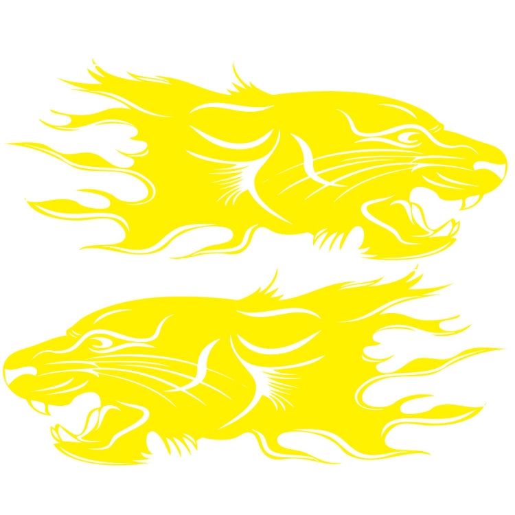 2 PCS/Set D-417 Lion Pattern Car Modified Decorative Sticker(Yellow) - Decorative Sticker by PMC Jewellery | Online Shopping South Africa | PMC Jewellery | Buy Now Pay Later Mobicred