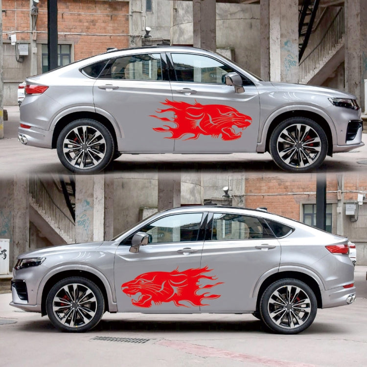 2 PCS/Set D-417 Lion Pattern Car Modified Decorative Sticker(Red) - Decorative Sticker by PMC Jewellery | Online Shopping South Africa | PMC Jewellery | Buy Now Pay Later Mobicred