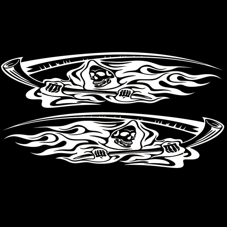 2 PCS/Set D-435 Grim Reaper Pattern Car Modified Decorative Sticker(White) - Decorative Sticker by PMC TechLife | Online Shopping South Africa | PMC TechLife | Buy Now Pay Later Mobicred