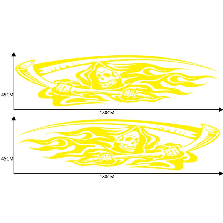 2 PCS/Set D-435 Grim Reaper Pattern Car Modified Decorative Sticker(Yellow) - Decorative Sticker by PMC Jewellery | Online Shopping South Africa | PMC Jewellery | Buy Now Pay Later Mobicred