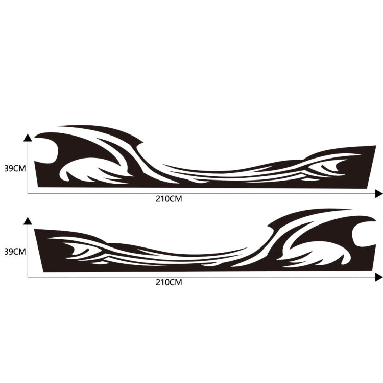2 PCS/Set D-467 Waves Pattern Car Modified Decorative Sticker(Black) - Decorative Sticker by PMC TechLife | Online Shopping South Africa | PMC TechLife | Buy Now Pay Later Mobicred