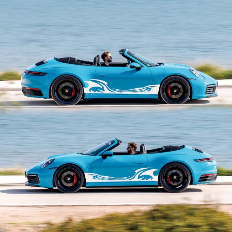 2 PCS/Set D-467 Waves Pattern Car Modified Decorative Sticker(White) - Decorative Sticker by PMC TechLife | Online Shopping South Africa | PMC TechLife | Buy Now Pay Later Mobicred