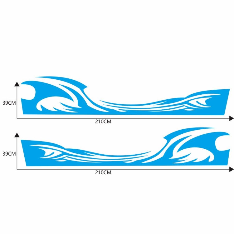 2 PCS/Set D-467 Waves Pattern Car Modified Decorative Sticker(Blue) - Decorative Sticker by PMC Jewellery | Online Shopping South Africa | PMC Jewellery | Buy Now Pay Later Mobicred