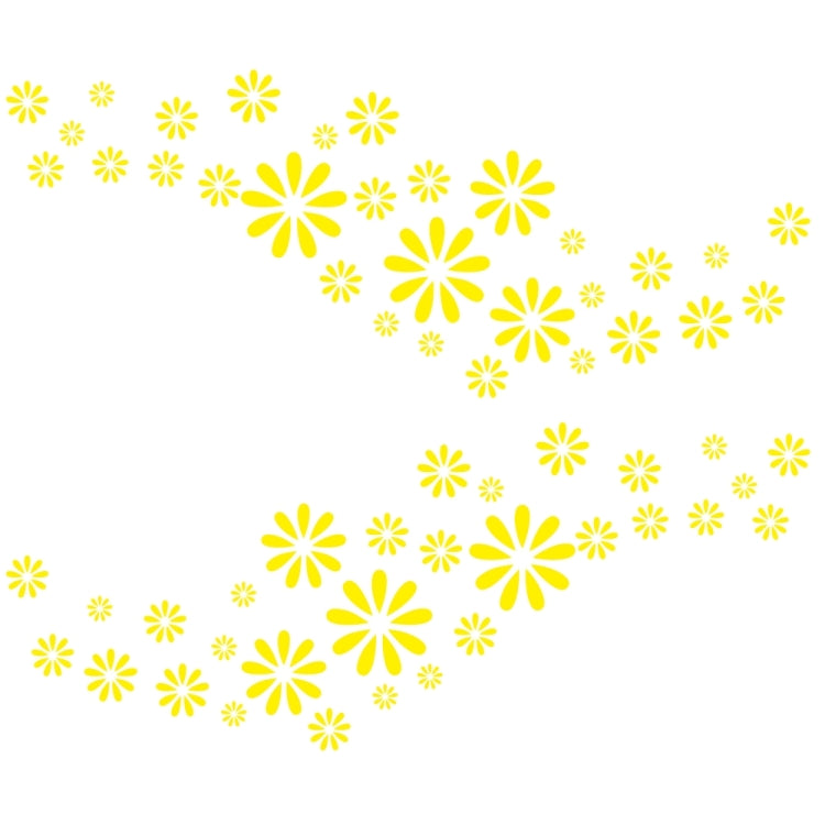 2 PCS/Set D-483 Flower Pattern Car Modified Decorative Sticker(Yellow) - Decorative Sticker by PMC TechLife | Online Shopping South Africa | PMC TechLife | Buy Now Pay Later Mobicred