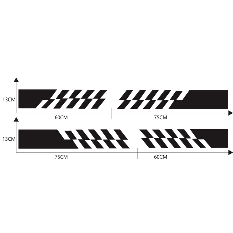 2 PCS/Set D-487 Stripe Pattern Car Modified Decorative Sticker(Black) - Decorative Sticker by PMC Jewellery | Online Shopping South Africa | PMC Jewellery | Buy Now Pay Later Mobicred