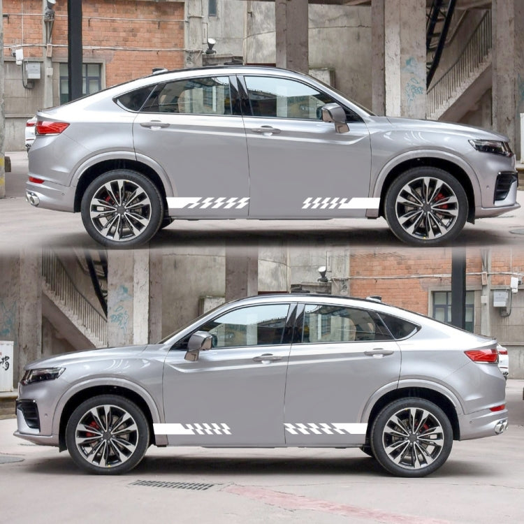 2 PCS/Set D-487 Stripe Pattern Car Modified Decorative Sticker(White) - free shipping - PMC Jewellery - Order now!