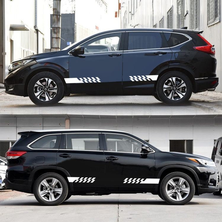 2 PCS/Set D-487 Stripe Pattern Car Modified Decorative Sticker(White) - free shipping - PMC Jewellery - Order now!