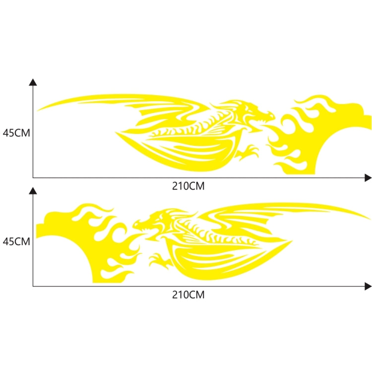 2 PCS/Set D-489 Fire-breathing Dragon Pattern Car Modified Decorative Sticker(Yellow) - Decorative Sticker by PMC Jewellery | Online Shopping South Africa | PMC Jewellery | Buy Now Pay Later Mobicred