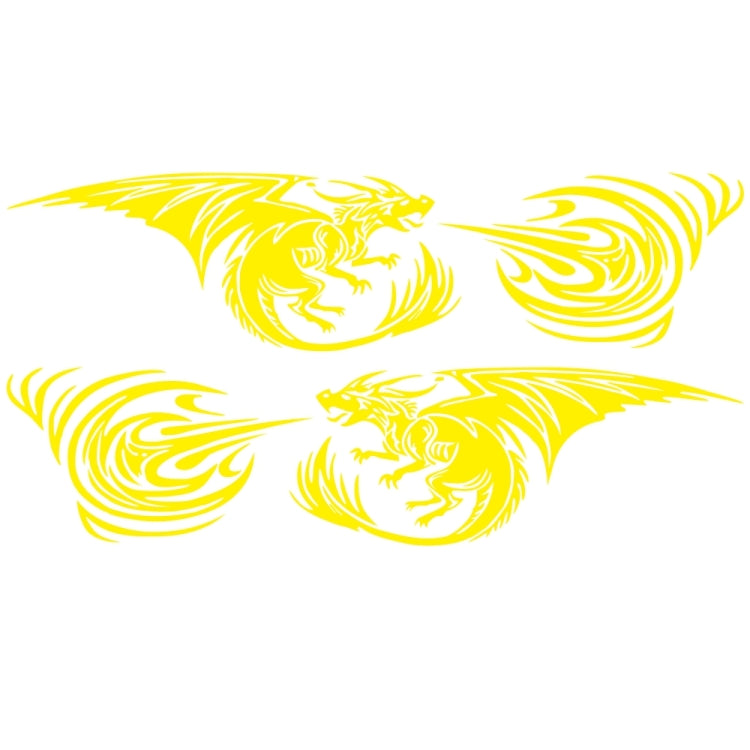 2 PCS/Set D-498 Pterosaur Spitfire Pattern Car Modified Decorative Sticker(Yellow) - Decorative Sticker by PMC TechLife | Online Shopping South Africa | PMC TechLife | Buy Now Pay Later Mobicred