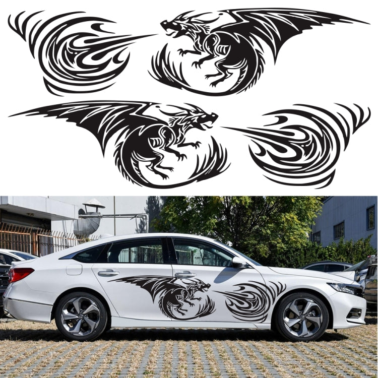 2 PCS/Set D-498 Pterosaur Spitfire Pattern Car Modified Decorative Sticker(White) - Decorative Sticker by PMC Jewellery | Online Shopping South Africa | PMC Jewellery | Buy Now Pay Later Mobicred