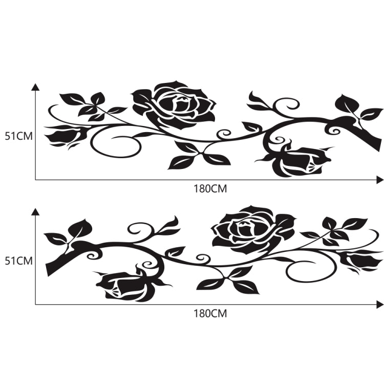 2 PCS/Set D-545 Rose Pattern Car Modified Decorative Sticker(Black) - Decorative Sticker by PMC TechLife | Online Shopping South Africa | PMC TechLife | Buy Now Pay Later Mobicred