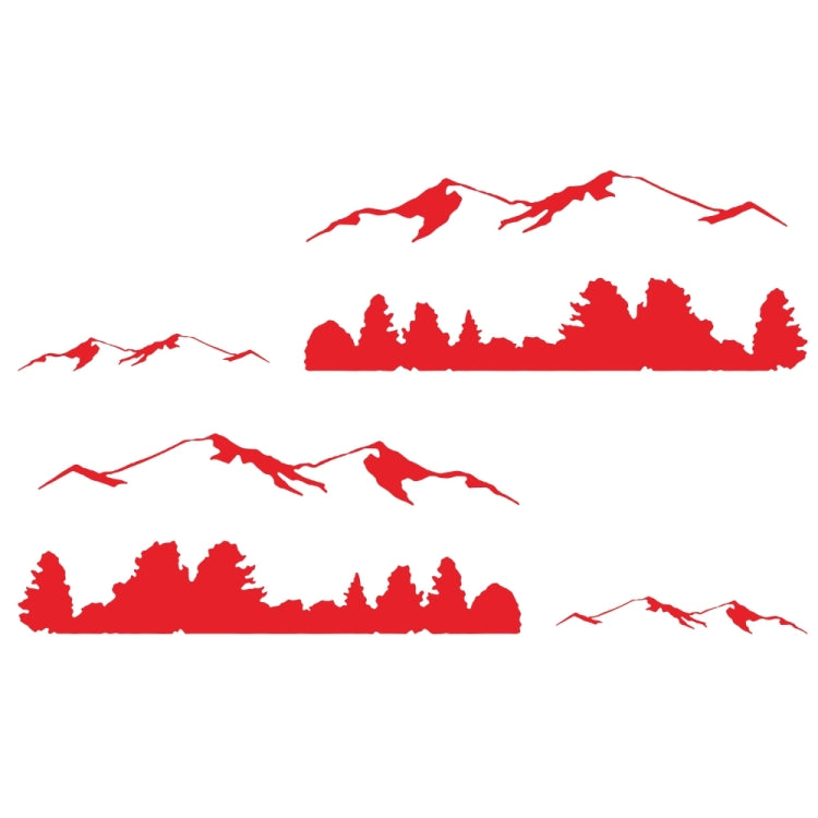 2 PCS/Set D-684 Mountain Totem Pattern Car Modified Decorative Sticker(Red) - free shipping - PMC Jewellery - Order now!