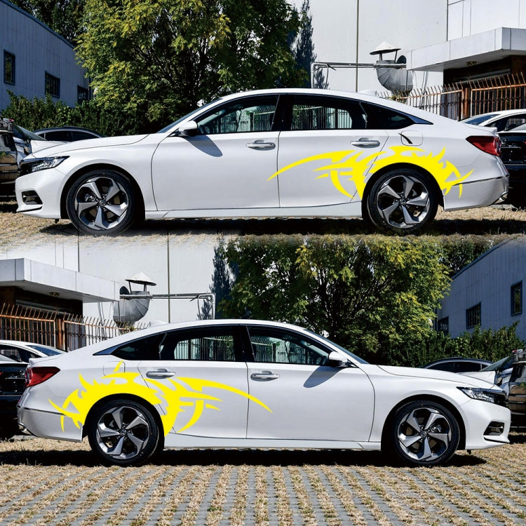 2 PCS/Set D-719 Flame Hot Wheel Pattern Car Modified Decorative Sticker(Yellow) - Decorative Sticker by PMC TechLife | Online Shopping South Africa | PMC TechLife | Buy Now Pay Later Mobicred