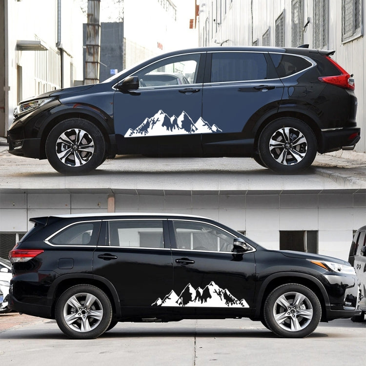 2 PCS/Set D-750 Mountain Pattern Car Modified Decorative Sticker(White) - Decorative Sticker by PMC TechLife | Online Shopping South Africa | PMC TechLife | Buy Now Pay Later Mobicred
