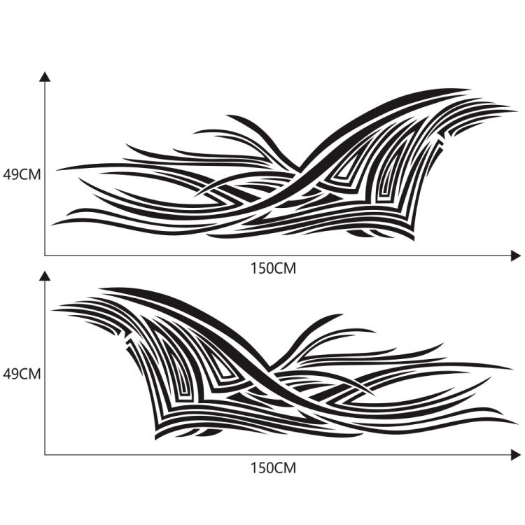2 PCS/Set D-752 Lines Pattern Car Modified Decorative Sticker(Black) - Decorative Sticker by PMC TechLife | Online Shopping South Africa | PMC TechLife | Buy Now Pay Later Mobicred