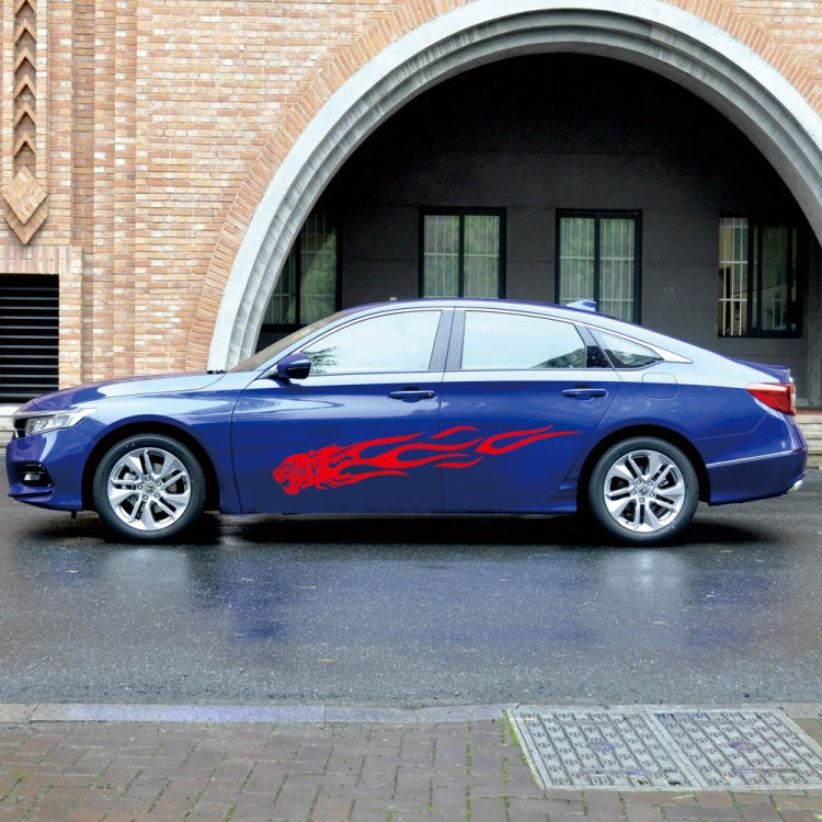 2 PCS/Set D-815 Flame Lion Pattern Car Modified Decorative Sticker(Red) - Decorative Sticker by PMC TechLife | Online Shopping South Africa | PMC TechLife | Buy Now Pay Later Mobicred