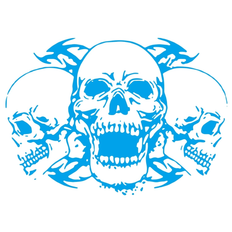 D-923 Three Skulls Pattern Car Modified Decorative Sticker(Blue) - free shipping - PMC TechLife - Order now!