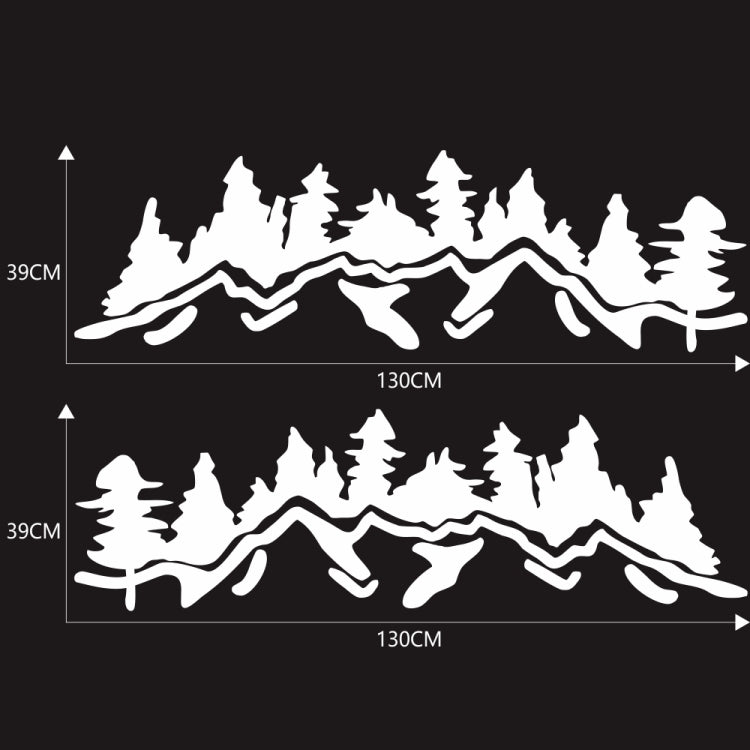 2 PCS/Set D-924 Mountain Woods Pattern Car Modified Decorative Sticker(White) - Decorative Sticker by PMC TechLife | Online Shopping South Africa | PMC TechLife | Buy Now Pay Later Mobicred