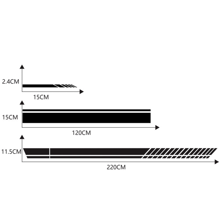 D-936 Stripe Pattern Car Modified Decorative Sticker(Black) - Decorative Sticker by PMC Jewellery | Online Shopping South Africa | PMC Jewellery | Buy Now Pay Later Mobicred