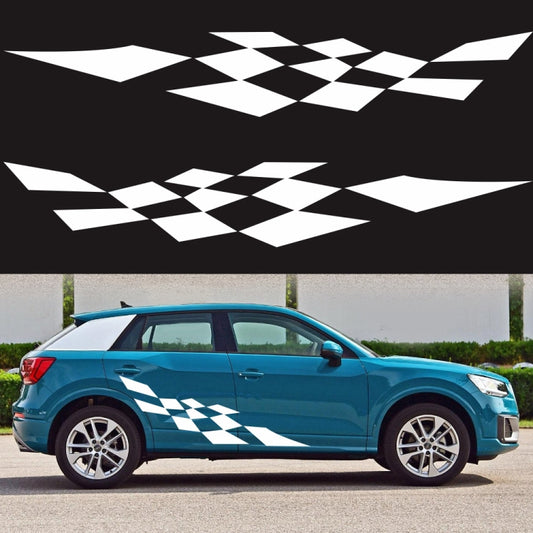 2 PCS/Set D-943 Checkered Flag Pattern Car Modified Decorative Sticker(White) - Decorative Sticker by PMC Jewellery | Online Shopping South Africa | PMC Jewellery | Buy Now Pay Later Mobicred