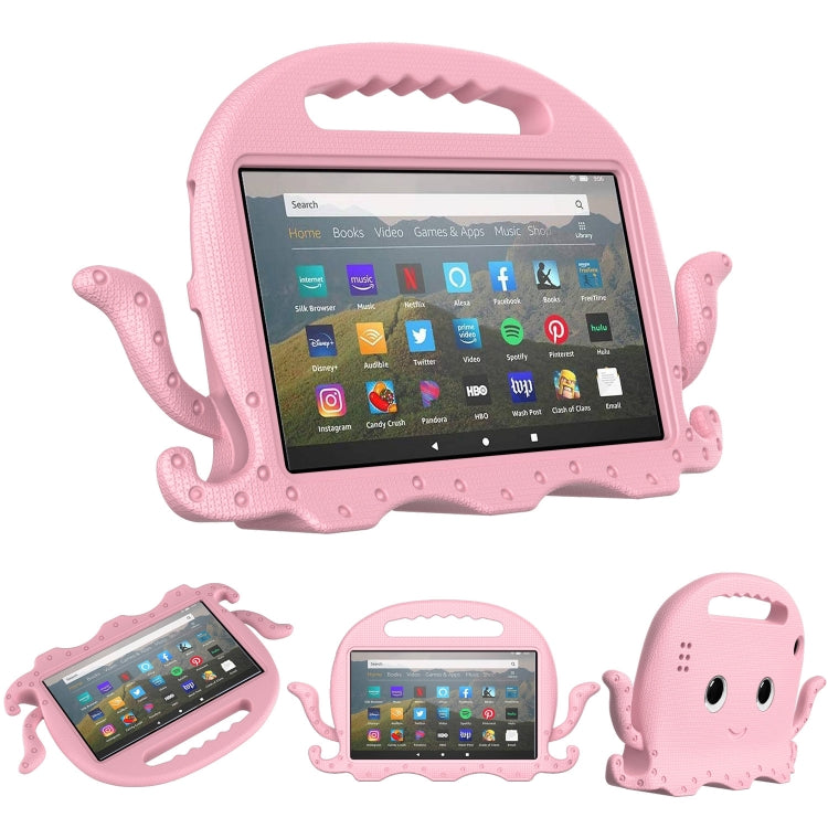 For Amazon Kindle Fire HD 7 2019 / 2017 / 2015 Octopus EVA Shockproof Tablet Case with Screen Film & Shoulder Strap(Pink) - Amazon by PMC TechLife | Online Shopping South Africa | PMC TechLife | Buy Now Pay Later Mobicred