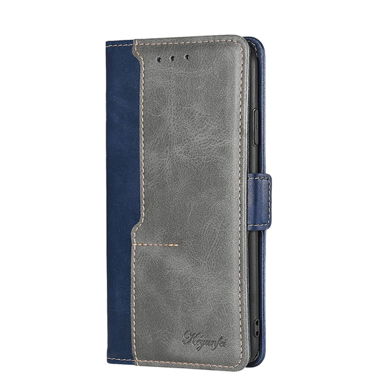 For Doogee X96 Pro Contrast Color Side Buckle Leather Phone Case(Blue + Grey) - Doogee Cases by PMC Jewellery | Online Shopping South Africa | PMC Jewellery | Buy Now Pay Later Mobicred