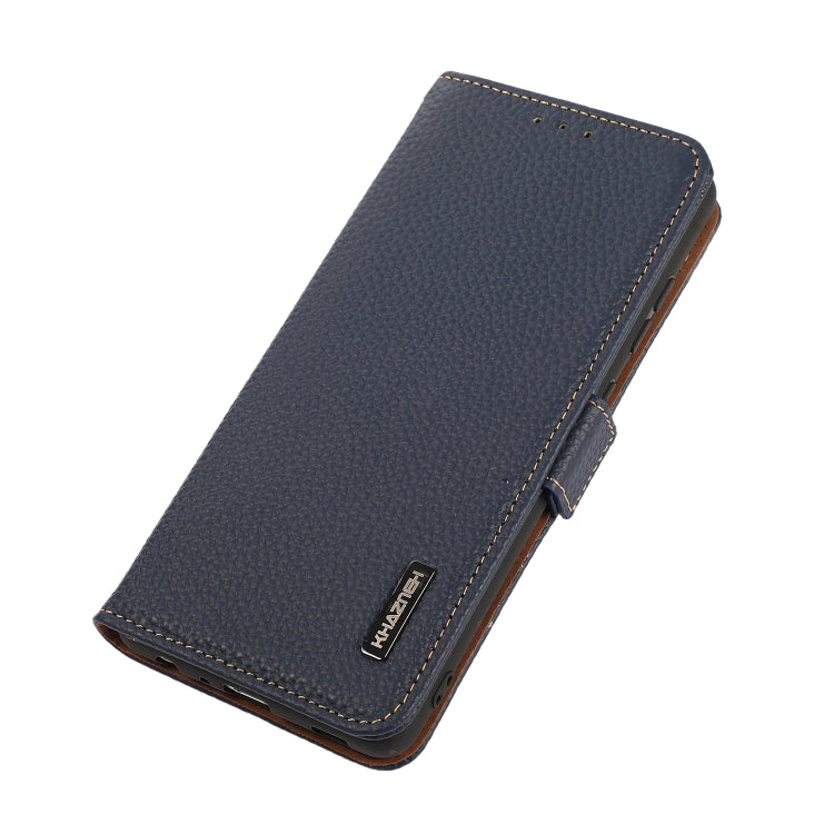 For Huawei Nova 10 Pro KHAZNEH Side-Magnetic Litchi Genuine Leather RFID Phone Case(Blue) - Huawei Cases by PMC TechLife | Online Shopping South Africa | PMC TechLife | Buy Now Pay Later Mobicred