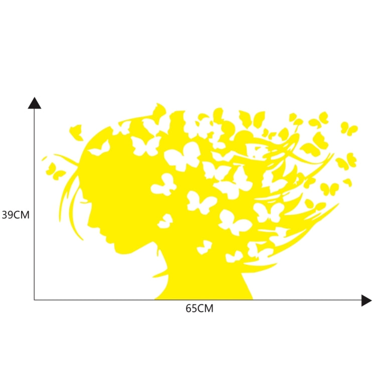 D-956 Butterfly Girl Pattern Car Modified Decorative Sticker(Yellow) - Decorative Sticker by PMC TechLife | Online Shopping South Africa | PMC TechLife | Buy Now Pay Later Mobicred