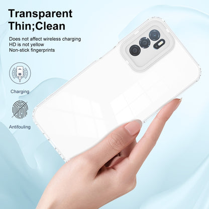 For OPPO A16 / A16s 3 in 1 Clear TPU Color PC Frame Phone Case(White) - OPPO Cases by PMC Jewellery | Online Shopping South Africa | PMC Jewellery | Buy Now Pay Later Mobicred