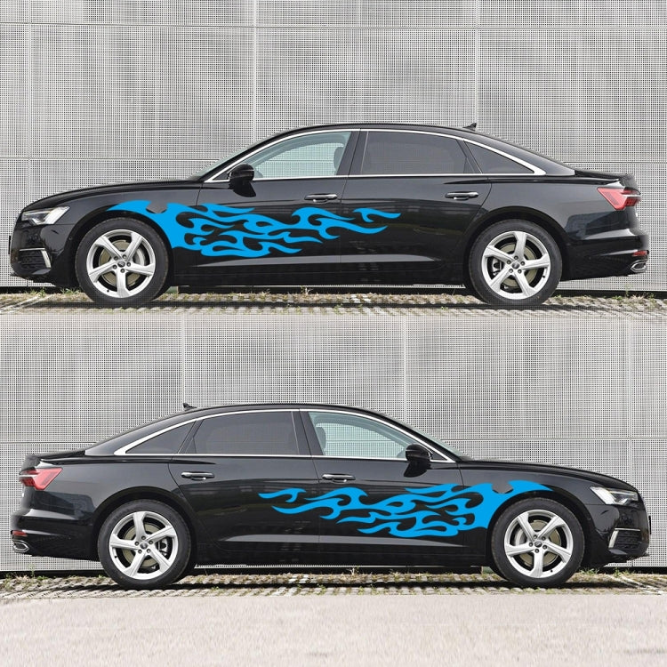 2 PCS/Set D-969 Flame Pattern Car Modified Decorative Sticker(Blue) - Decorative Sticker by PMC TechLife | Online Shopping South Africa | PMC TechLife | Buy Now Pay Later Mobicred