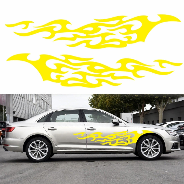 2 PCS/Set D-969 Flame Pattern Car Modified Decorative Sticker(Yellow) - Decorative Sticker by PMC TechLife | Online Shopping South Africa | PMC TechLife | Buy Now Pay Later Mobicred