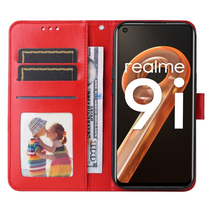 For OPPO Realme 9i / A36 4G / A76 4G Embossed Sunflower Leather Phone Case(Red) - Realme Cases by PMC Jewellery | Online Shopping South Africa | PMC Jewellery | Buy Now Pay Later Mobicred