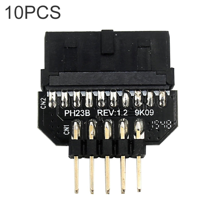 10 PCS Motherboard USB 2.0 9Pin to USB 3.0 19Pin Plug-in Connector Adapter, Model:PH23B - Others by PMC Jewellery | Online Shopping South Africa | PMC Jewellery | Buy Now Pay Later Mobicred