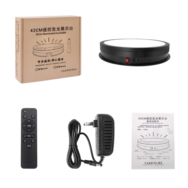 42cm LED Light Electric Rotating Display Stand Turntable, Power Plug:US Plug(Black) - free shipping - PMC TechLife - Order now!